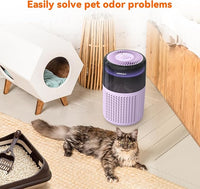 AIRROMI Air Purifier for Bedroom Home,HEPA Filter,Covers Upto 549 Ft²,Quiet 360°intake Air Cleaner with Fragrance ponge for Better Sleep,Night Light,Filters Smoke,Pet Dander,Allergies,Dust,A2005Purple