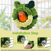 KATUMO Bird Nest, Small Sun Conure Breeding House Parrotlet Snuggle Hut Lovebird Bed for Conure - S (Green) - image 3