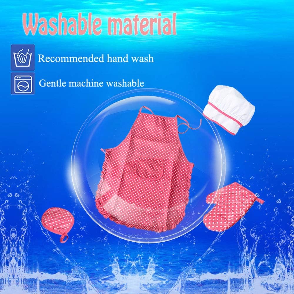 HmiL-U Chef Set for Kids, Hat, Utensils - Pink - image 4