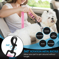 Lukovee Dog Seat Belt, 3-in-1 Headrest & Seatbelt Clip & Latch, 2 Pack – Essentials for Dogs - A-Pink / A- Headrest with Clip + 2 in 1 Seat Belt - image 4