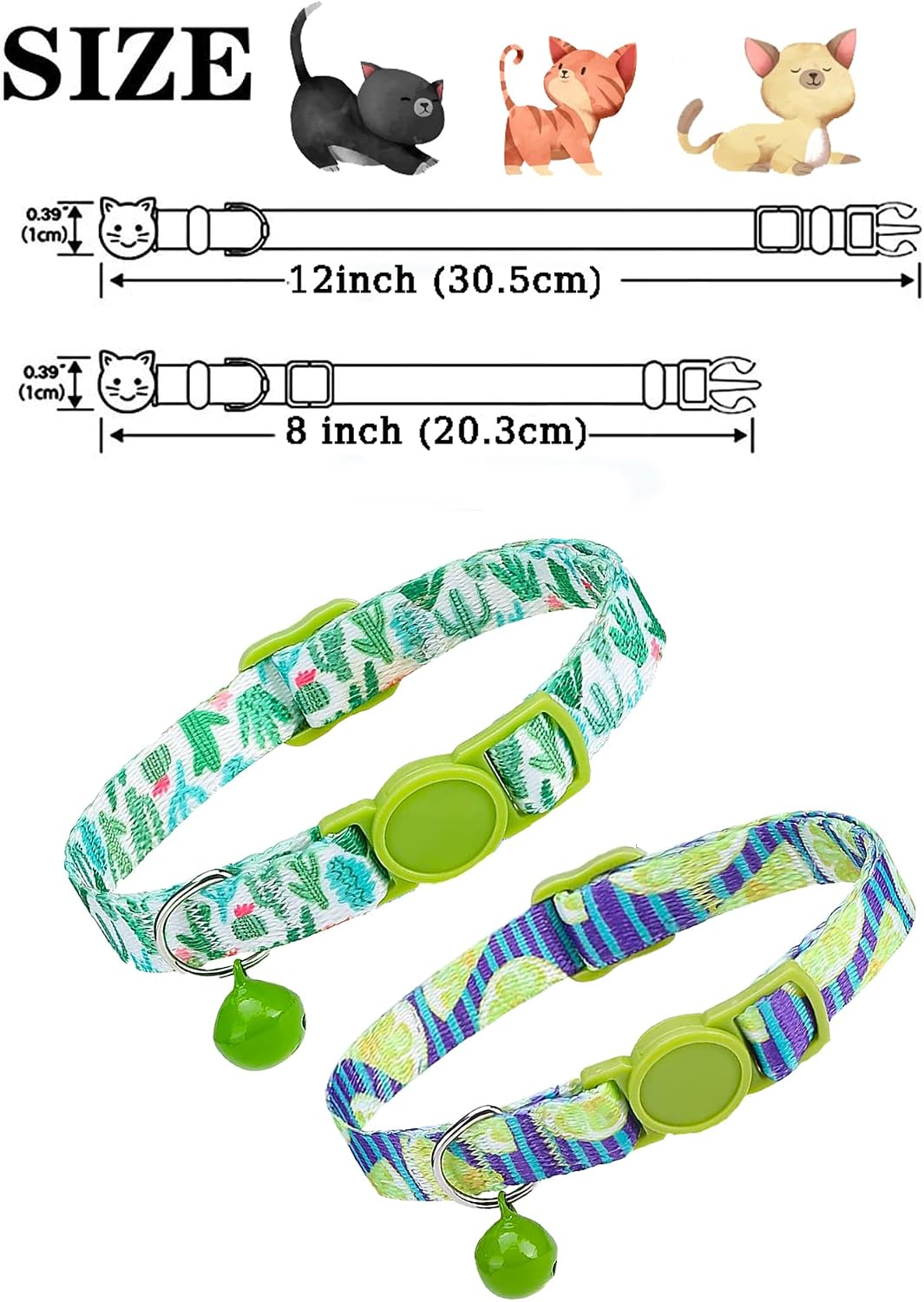 SOLMOONY Cute Cat Collar for Girl Boy - Cactus - image 4