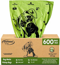 Doggy Poop Bags with Dispenser Dog Waste Pickup Bags Refill Rolls Cat - Green (1 Roll Unscented)