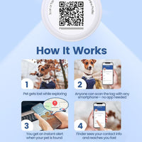 QR & NFC Pet ID Tag, Silent Silicone Dog Name Tag - White - image 4