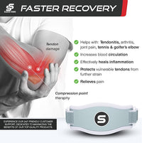 Sleeve Stars Tennis Elbow Brace for Women - Adjustable Tennis Elbow Strap, Golfers Elbow Brace for Men, Counterforce Brace for Tendonitis Relief, Fits 9"-23" (Pair/Mint Green)