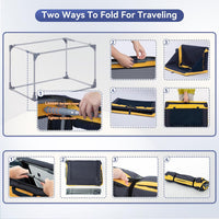 A 4 Pet 36-in Foldable Soft-Sided Dog Crate for Large Dogs – Essentials for Dogs - Blue+Yellow / 36.0"L x 24.0"W x 23.0"H - image 3