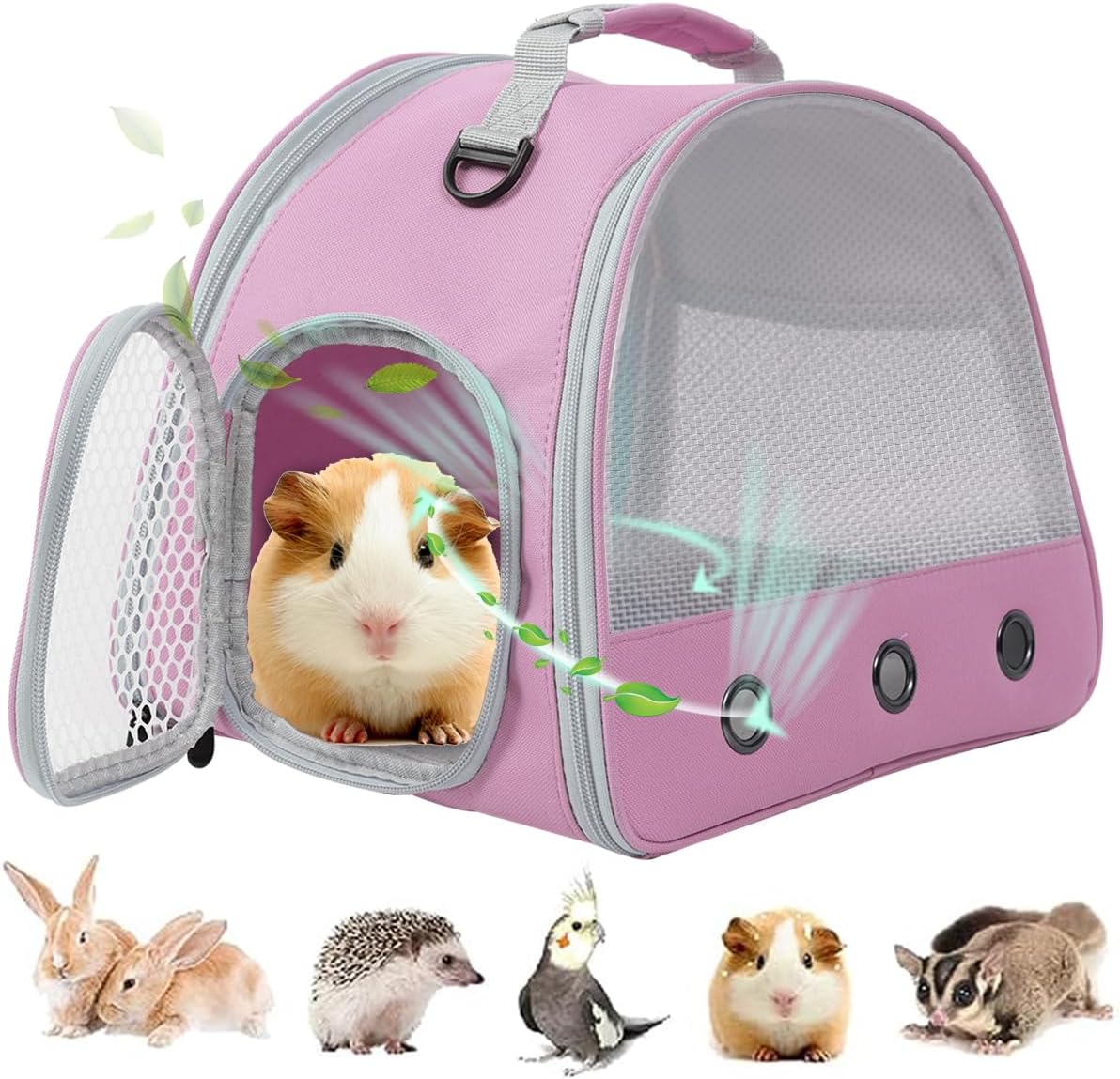 Guinea Pig Carrier Backpack - Pink / Upgraded Mesh