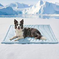 BECEMURU Dog Crate Pad, Cooling Mat for Dogs & Cats - Blue Rectangle / L: 48" L x 28" W x 0.8" TH