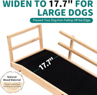 Dog Ramp for Bed, Adjustable Pet Ramps for Dog to Get on Bed, Non-Slip Rubber Surface - Folding Wooden Dog Ramp for Small/Large/Old Dogs, Adjustable up to 31 inch High Beds, Safety Railings