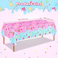 Fanfanwin candyland tablecloth, plastic party table cover with colorful candy print - view 4