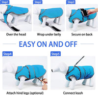 MIGOHI Warm Dog Coat Waterproof Winter Dog Jacket, M - Azure / XXX-Large - image 3