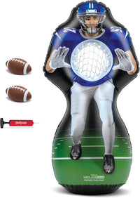 GoSports 4 ft inflatable football receiver toss game with 2 footballs and pump
