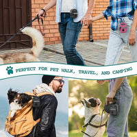 PetAmi Dog Poop Bag Holder for Leash, Dog Pet Waste Bag Dispenser For Poop With Clip, Doggy Puppy Walking Accessories Travel Camping, Dog Treat Pouch Supplies Must Have With Dog Bag Roll, Dark Gray