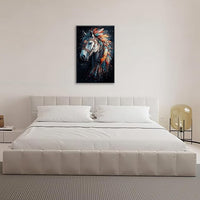 Horse Pictures Wall Art, Horse Animal Bathroom Wall Decor, Aesthetics Modern Framed Painting Elegant Canvas Artwork for Bathroom Bedroom Living Room Decorations 24"L x 16"W