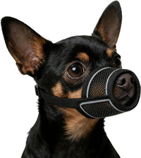 Dog Muzzle for Small Medium Large Dogs Soft Air Mesh Muzzles – Essentials for Dogs - Black / XXS (Snout 4"-5")
