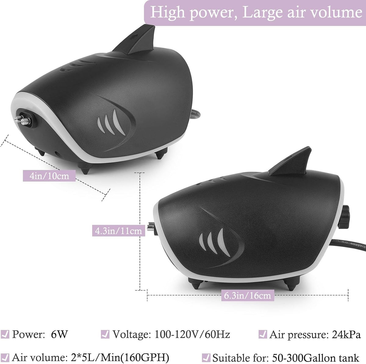 HITOP 6W Silent Aquarium Air Pump - image 2