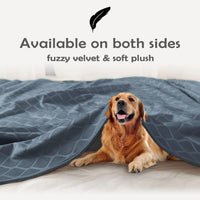 Waterproof Dog Blanket, Soft Reversible Throw for Couch & Bed Protection – Essentials for Dogs - Blue+grey / 52x82 Inch (Pack of 1) - image 4
