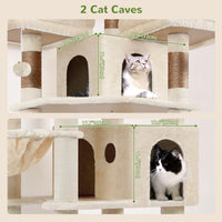 Globlazer Cat Tree Tower for Multiple Adult Cats, F82 - 82 inch / Beige - image 4