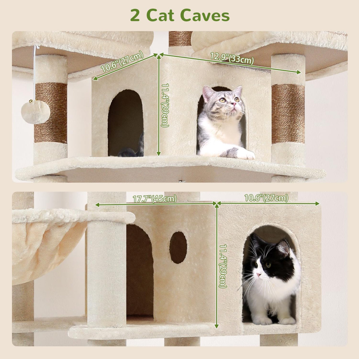 Globlazer Cat Tree Tower for Multiple Adult Cats, F82 - 82 inch / Beige - image 4