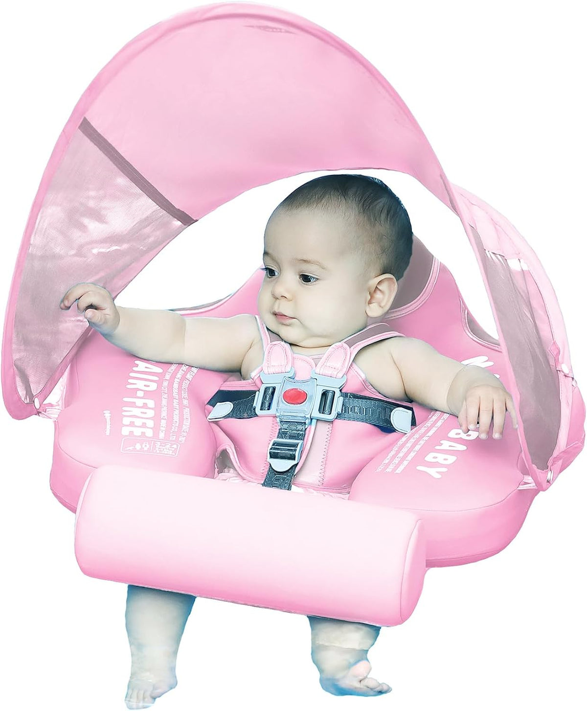 Mambobaby Float with Canopy Size Improved Non Inflatable Infant Baby - Unicorn Pink