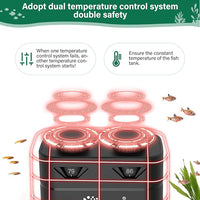 hygger Aquarium Heater,600W/800W Submersible Fish Tank Water Heater Double Quartz Explosion-Proof with Separate Temperature Measurement System for Freshwater Saltwater Tank (600W)