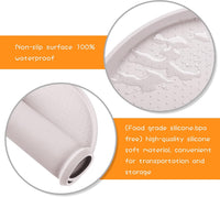 100% Waterproof 0.5" Raised Edge BPA Free Silicone Dog Food Mat - 32x24x1.0 Inch / White Sand - image 3