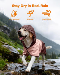 Waterproof Dog Raincoat with Hood - Medium / Pink - image 2