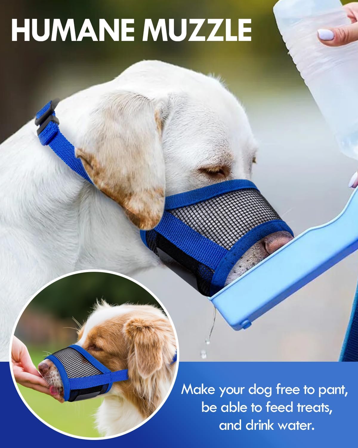 Dog Muzzle, Soft Air Mesh Muzzles for Large Sized Dogs - Blue / XL - image 3