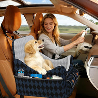 Dog Car Seat for Small/Medium Dogs up to 35lbs - Dark Blue/Black / Medium - image 4