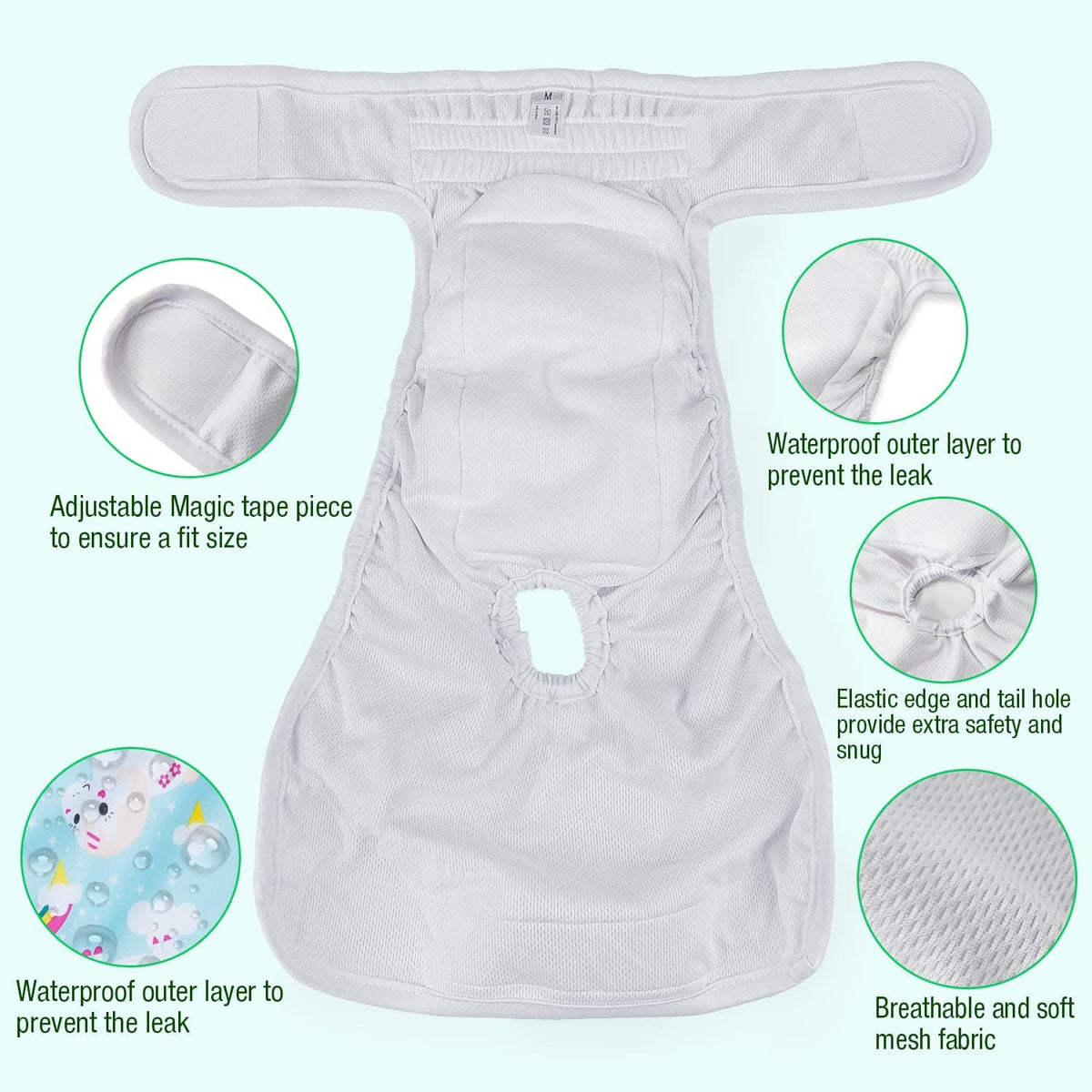 Pet Soft Female Dog Diapers, Puppy Diapers - Animals / X-Small:7''-10'' - image 4