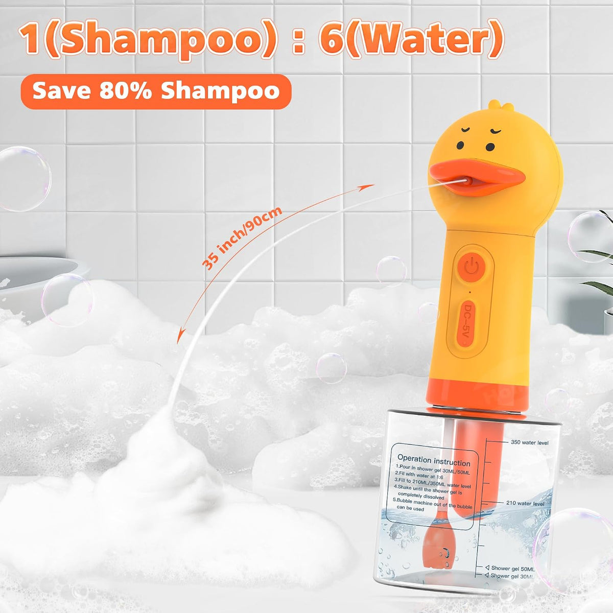 500ml Dog Shampoo Foamer with Auto Mixing - 400ml Duck - image 2