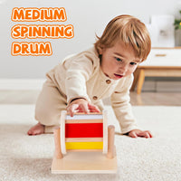 Adena Montessori Play Kit: Knob Puzzle, Drum & Ball, 6-12m – Fun for Kids & Family - Spinning Drum - image 2