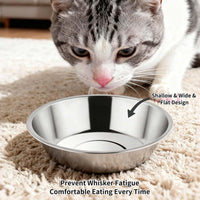 Tifanso 6PCS 5.6" Stainless Steel Whisker Friendly Cat Food & Water - image 4