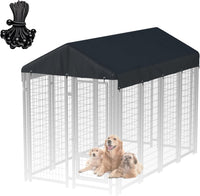 5x10 FT Dog Kennel Cover 900D Waterproof UV Outdoor Roof Replacement - Black / 10'L x 5'W