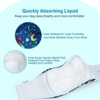Pet Soft Dog Belly Band, Washable Dogs Belly Bands for Male Dogs - Space / Large (14''-18'') - image 2
