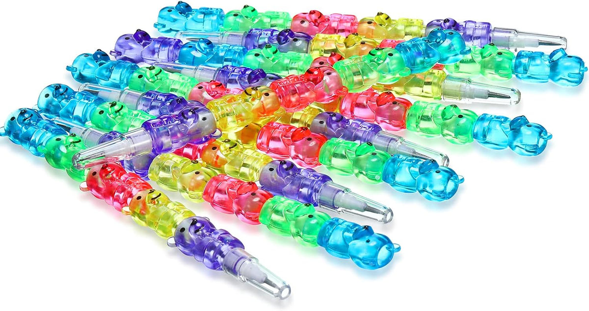 Chinco 20 Pieces Bear Stackable Pencils for Kids 5 in 1 Plastic Pencil – Fun for Kids & Family - 100 - image 3