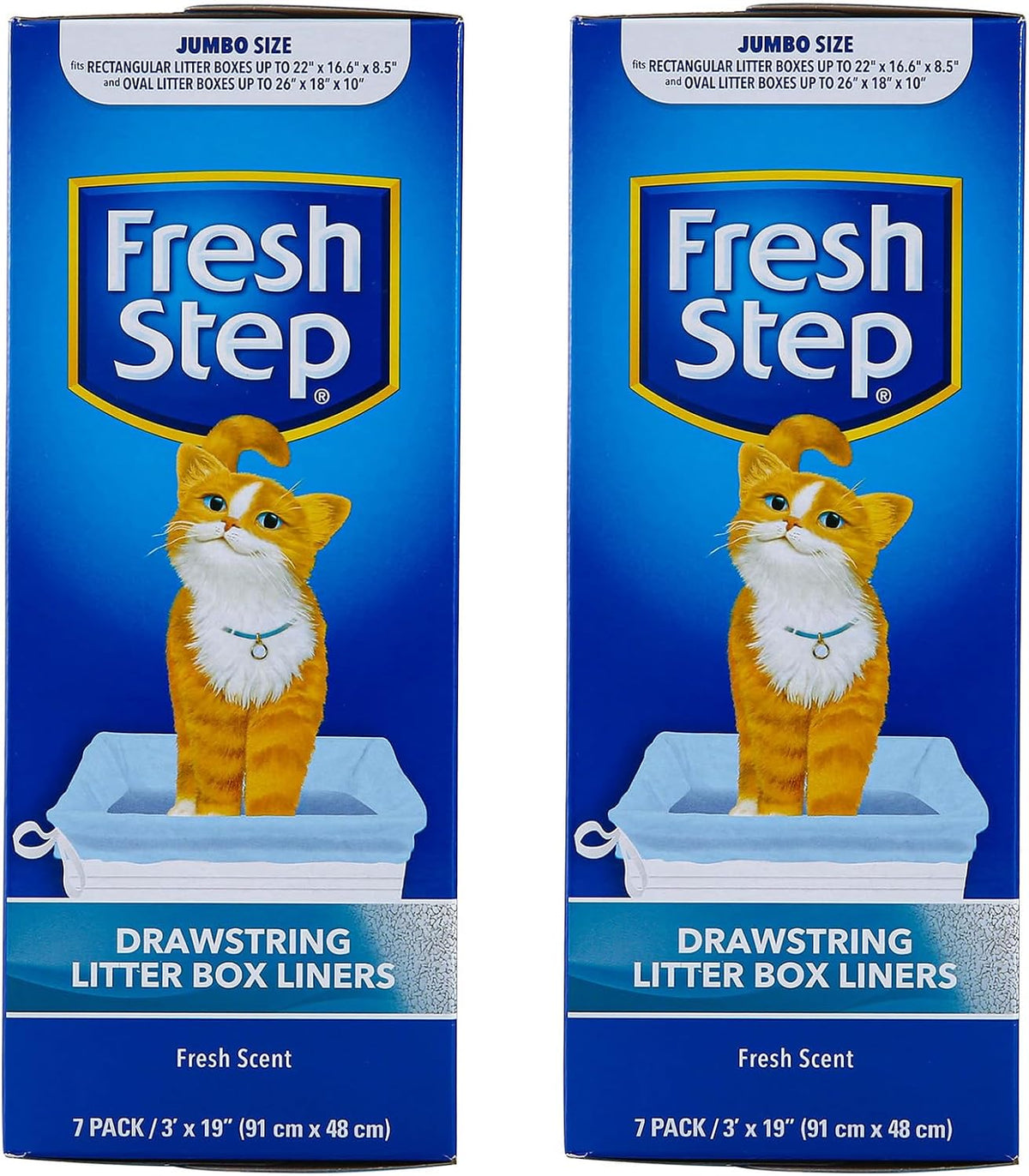 Fresh Step Drawstring Cat Litter Liners, Scented, 2-Pk - Fresh Scent / 7 Count (Pack of 2)