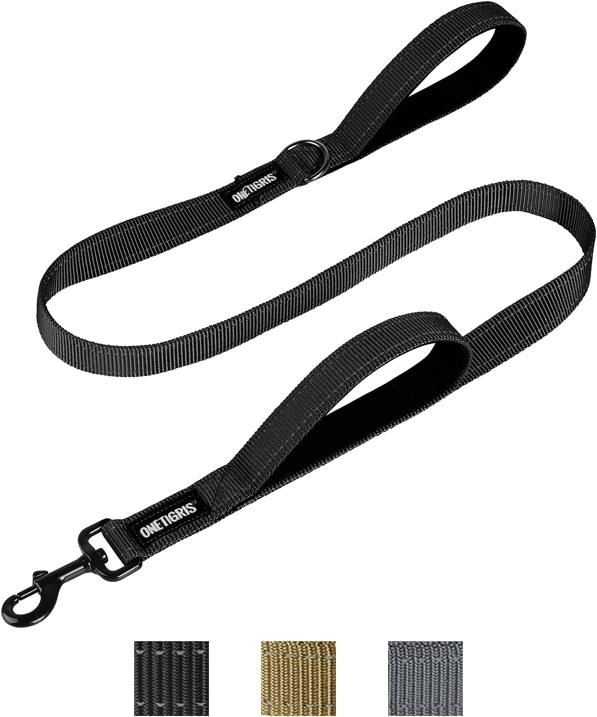 OneTigris No-Pull Dog Leash with Handle for Medium Large Dogs – Essentials for Dogs - Black / 4FT
