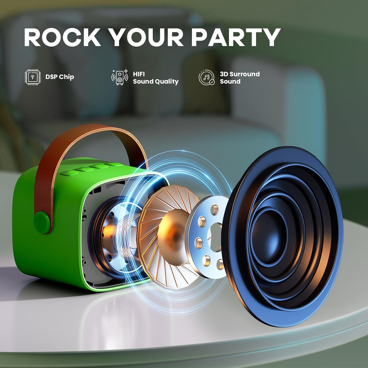 YLL Karaoke Machine for Kids - Green - image 3
