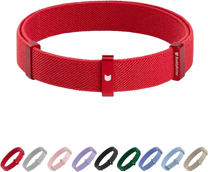 Safety Cat Collar and ID Tag Set - Elastic Quick Release Non Breakaway Personalized Anodized Aluminum Engraved Pet Name Tag, Lightweight for Kitten Small Large Cats