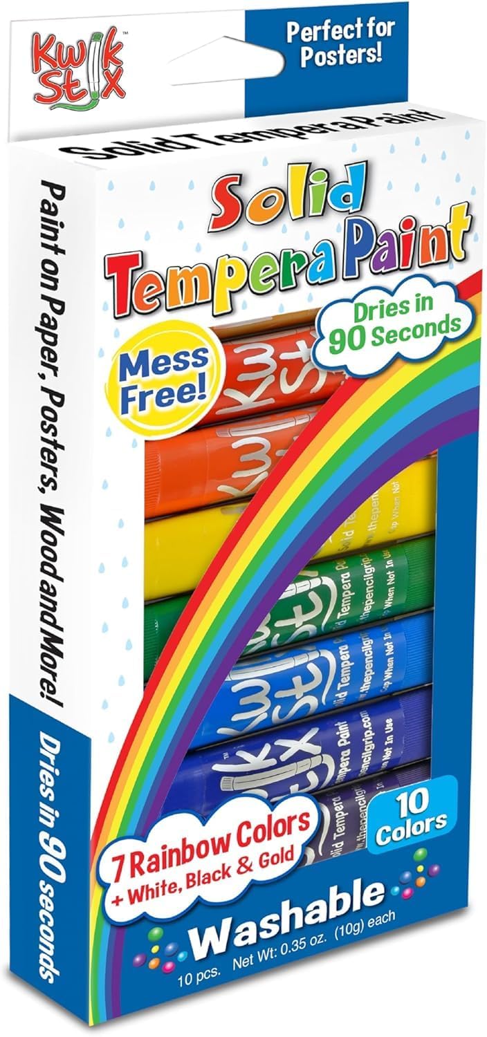 Kwik Stix solid tempera paint sticks, 10 pack of jewel tone colors with twist-up tubes - view 3