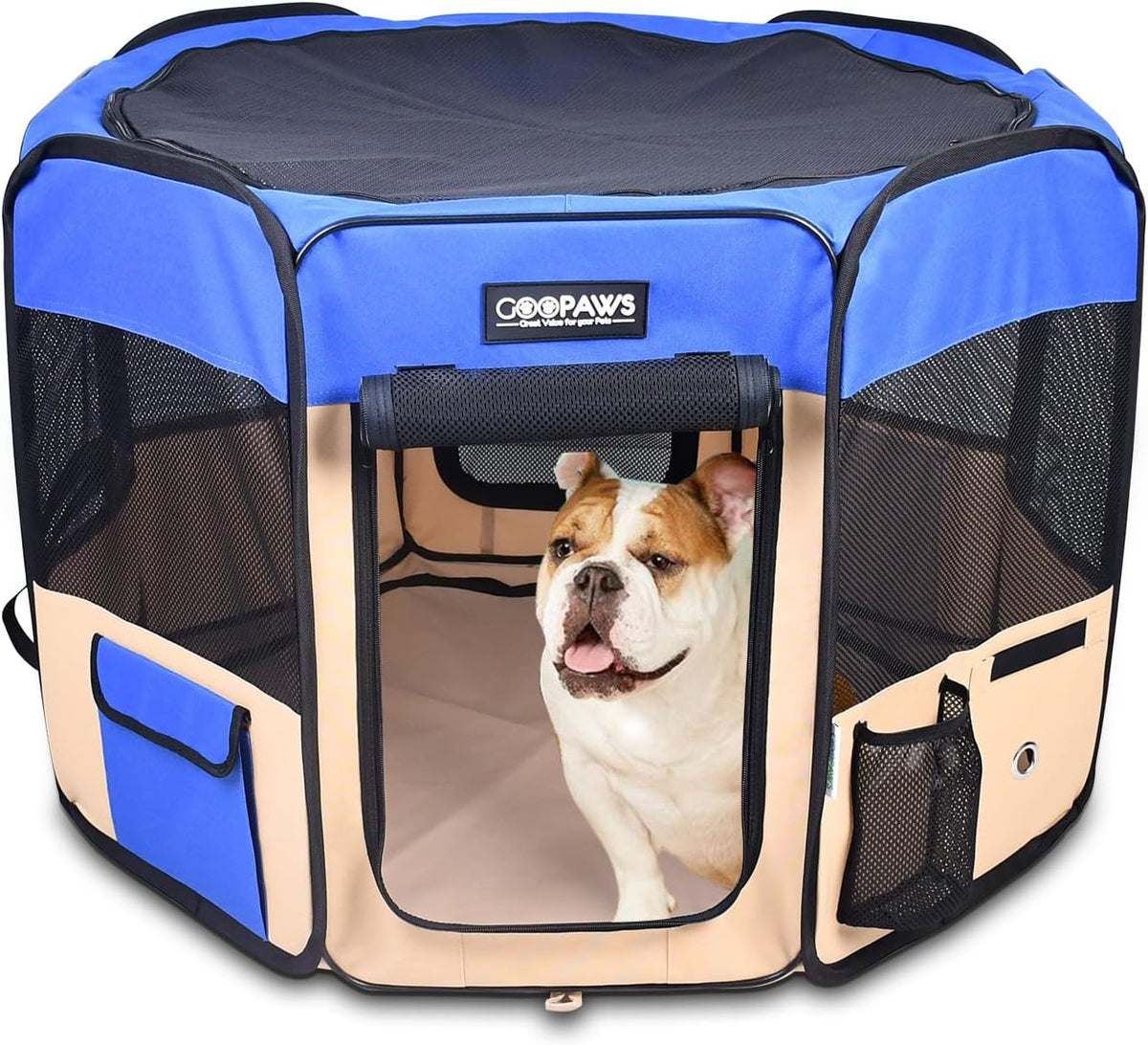 JESPET 61" Pet Dog Playpens - Blue / 61x61x30 Inch (Pack of 1)
