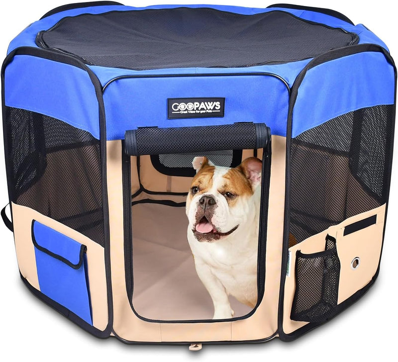 JESPET 61" Pet Dog Playpens - Blue / 61x61x30 Inch (Pack of 1)