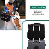 Large Pet Travel Bag Organizer - Dog & Cat Tote with Food Containers, Bowls, Feeding Mat, Perfect for Camping, Hiking (Multi-Pocket Design)