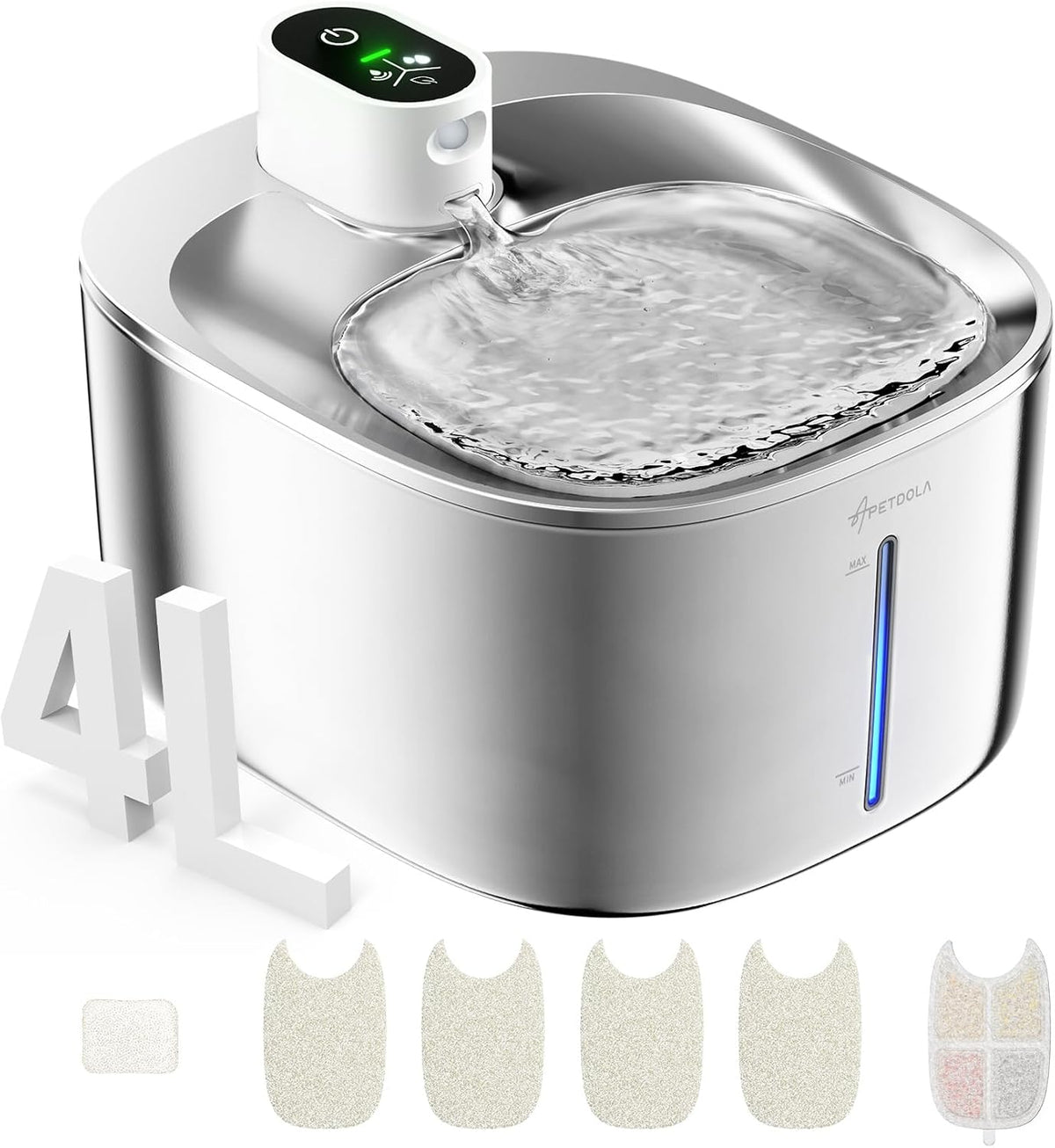 Wireless Cat Water Fountain Filter - White Cat Fountain+1 Set Filter