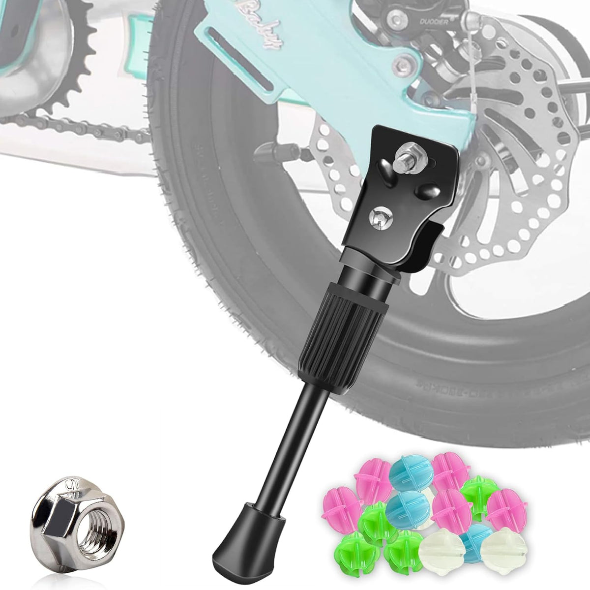 LEICHTEN Kickstand for Kids Bike - Black / For 18 Inch Wheel Bike