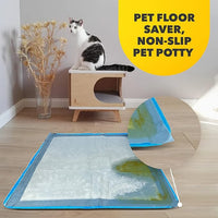 TidyFriend Dog Pee Pad Holder Tray Fits for 24” x 24” Wee Wee Pee Pads - Stable Grip, Raised Edges, Quick-Wipe Silicone Surface Dog Potty Tray Holder for Indoor Flooring Protection (Dark Blue)