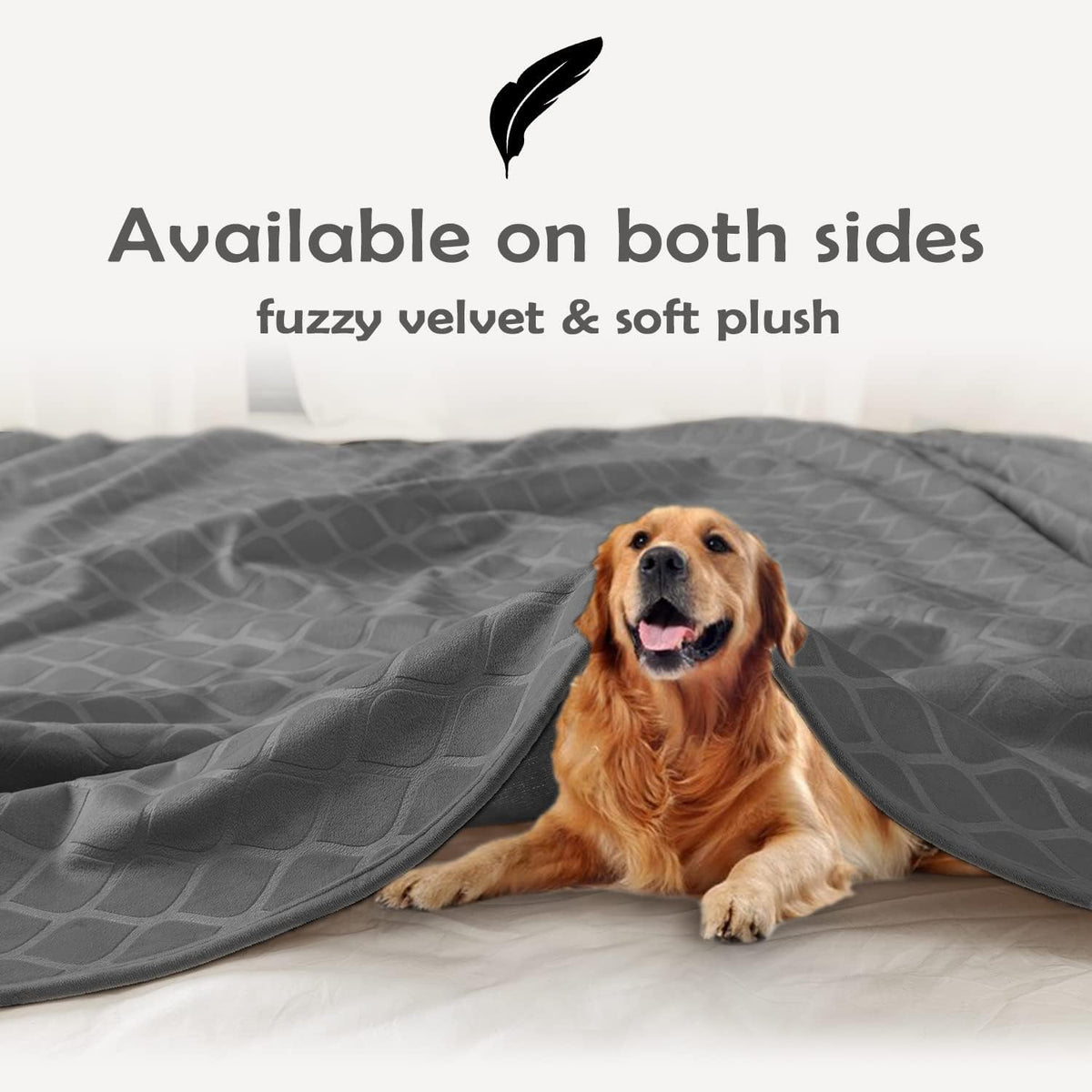 Waterproof Dog Blanket, Soft Reversible Throw for Couch & Bed Protection – Essentials for Dogs - Darkgrey+grey / 30x70 Inch (Pack of 1) - image 4