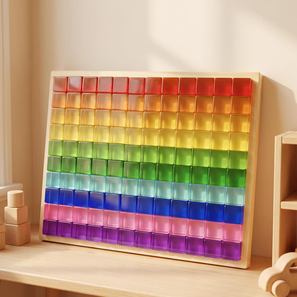 Woodtoe 24 PCS Rainbow Blocks Set - 120PCS Rainbow Blocks