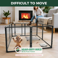 FXW AuraSpace Pro Acrylic & Wire Mesh Indoor Dog Playpen, 24" H - Black / 24"H / 4 Acrylic Panels + 3 Wire Panels + 1 Wire Gate - image 2