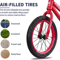 16 Inch Balance Bike for Big Kids Aged 4-8 Boys & Girls – Fun for Kids & Family - Red - image 3